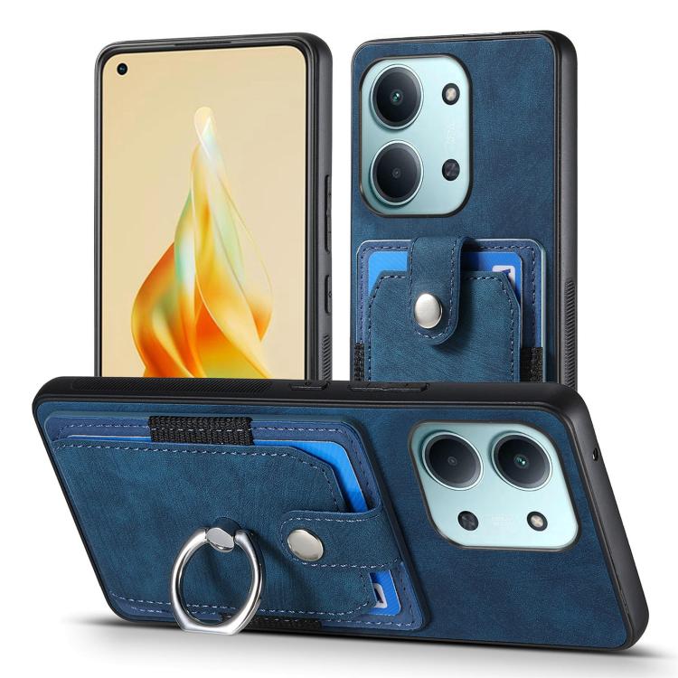 For Redmi 15C 5G / 4G Glodal 171mm Retro Skin-feel Ring Card Wallet Phone Case