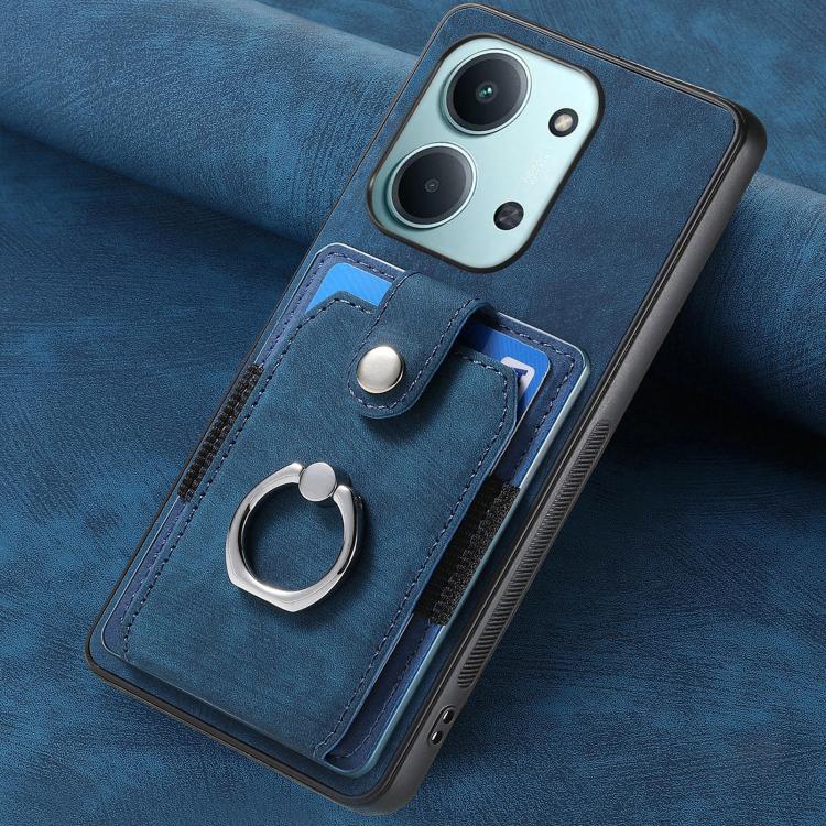 For Redmi 15C 5G / 4G Glodal 171mm Retro Skin-feel Ring Card Wallet Phone Case