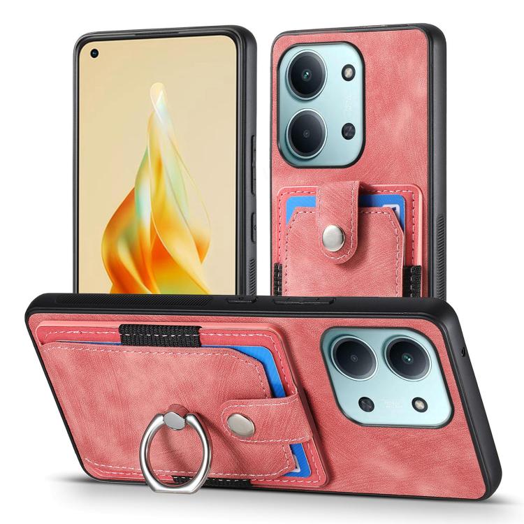 For Redmi 15C 5G / 4G Glodal 171mm Retro Skin-feel Ring Card Wallet Phone Case