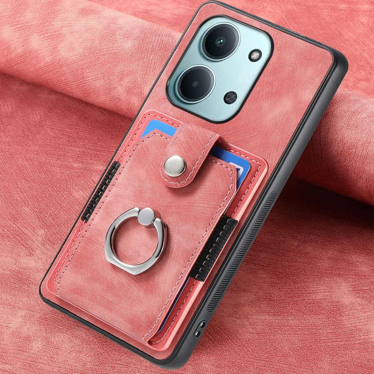 For Redmi 15C 5G / 4G Glodal 171mm Retro Skin-feel Ring Card Wallet Phone Case