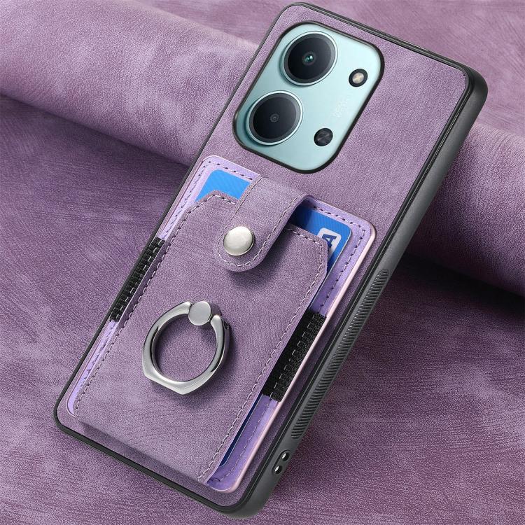 For Redmi 15C 5G / 4G Glodal 171mm Retro Skin-feel Ring Card Wallet Phone Case
