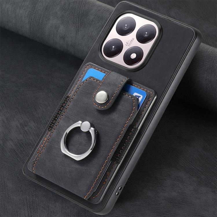 For Xiaomi 15T Retro Skin-feel Ring Card Wallet Phone Case