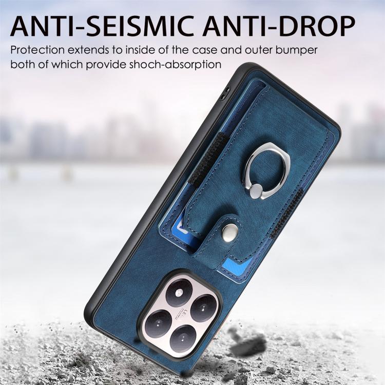 For Xiaomi 15T Retro Skin-feel Ring Card Wallet Phone Case