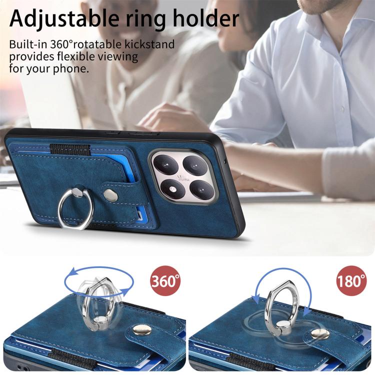 For Xiaomi 15T Retro Skin-feel Ring Card Wallet Phone Case