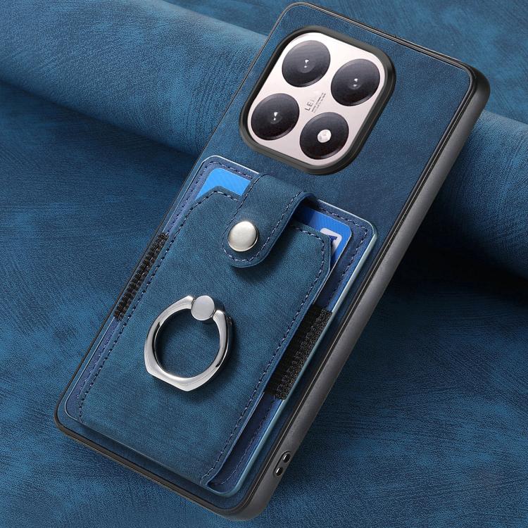 For Xiaomi 15T Retro Skin-feel Ring Card Wallet Phone Case