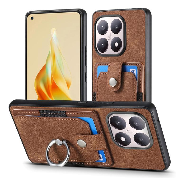 For Xiaomi 15T Retro Skin-feel Ring Card Wallet Phone Case