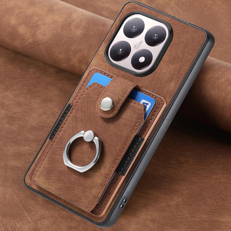 For Xiaomi 15T Retro Skin-feel Ring Card Wallet Phone Case