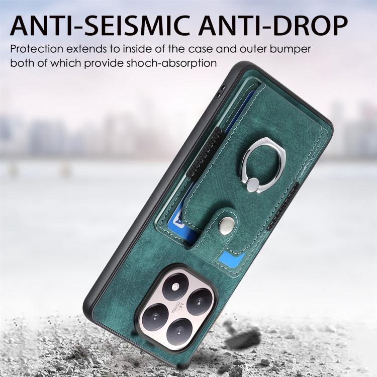 For Xiaomi 15T Retro Skin-feel Ring Card Wallet Phone Case