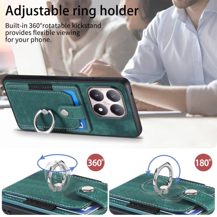 For Xiaomi 15T Retro Skin-feel Ring Card Wallet Phone Case