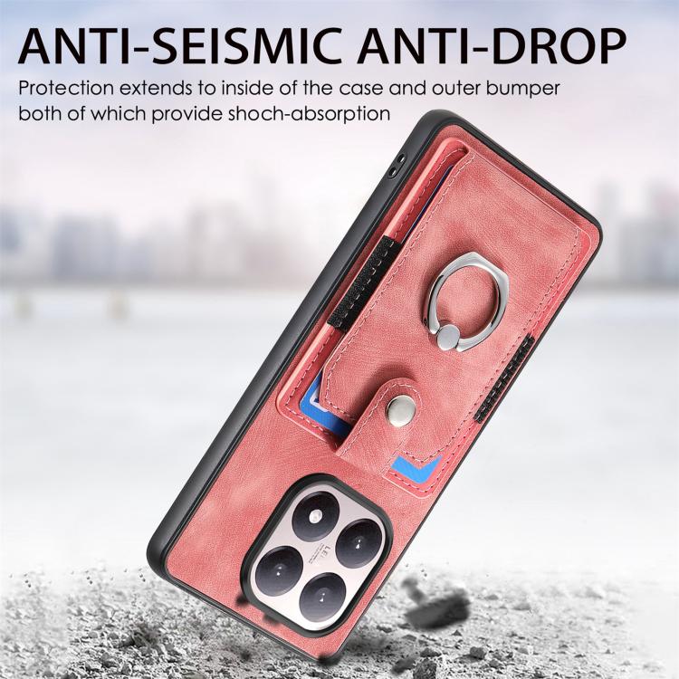 For Xiaomi 15T Retro Skin-feel Ring Card Wallet Phone Case