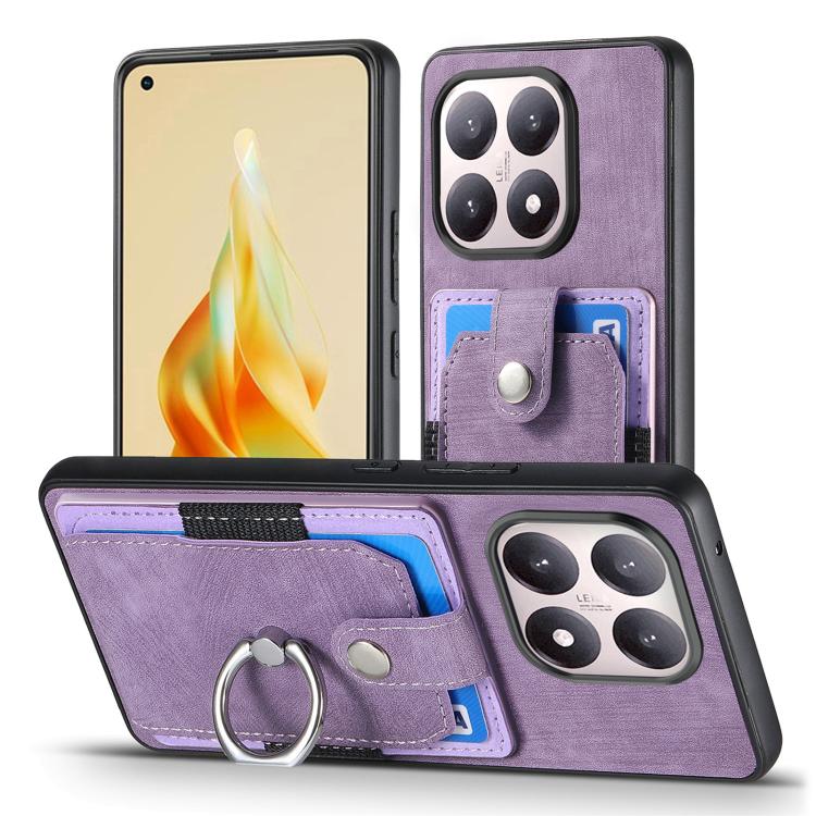 For Xiaomi 15T Retro Skin-feel Ring Card Wallet Phone Case