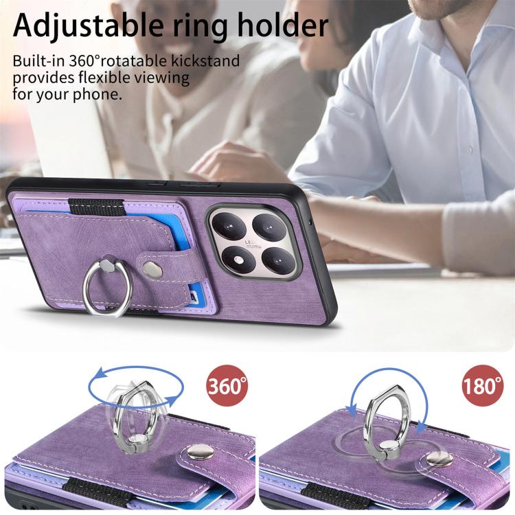 For Xiaomi 15T Retro Skin-feel Ring Card Wallet Phone Case