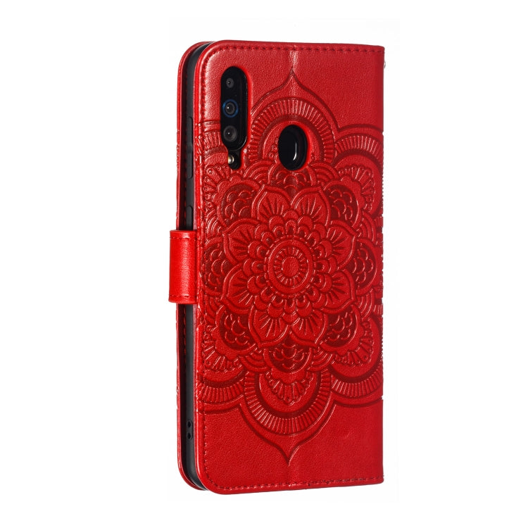 Mandala Embossing Pattern Horizontal Flip Leather Case for Galaxy A60, with Holder & Card Slots & Wallet & Photo Frame &  Lanyard