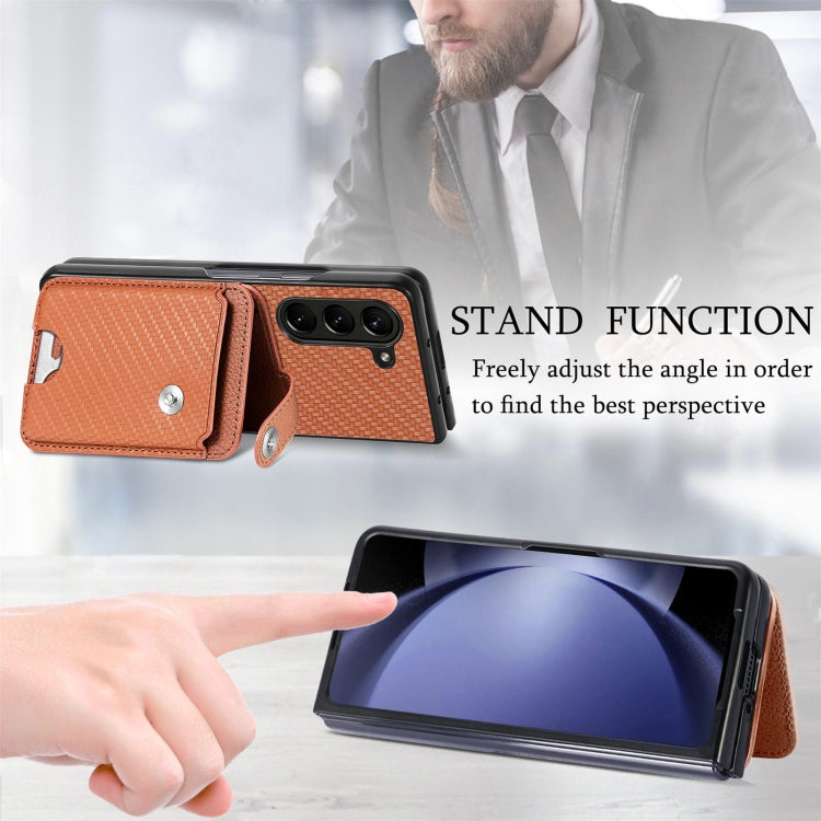 For Samsung Galaxy Z Fold6 5G Card Wallet Kickstand Back Phone Case with Tool Knife