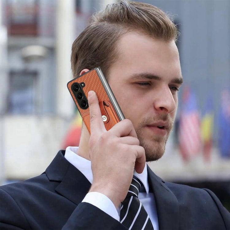 For Samsung Galaxy Z Fold6 5G Card Wallet Kickstand Back Phone Case with Tool Knife