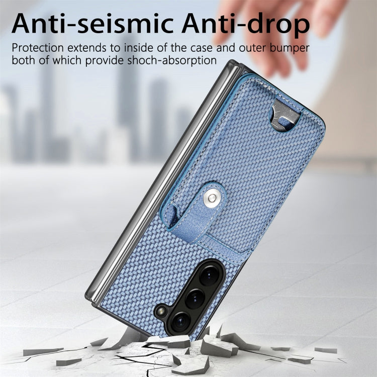 For Samsung Galaxy Z Fold6 5G Card Wallet Kickstand Back Phone Case with Tool Knife