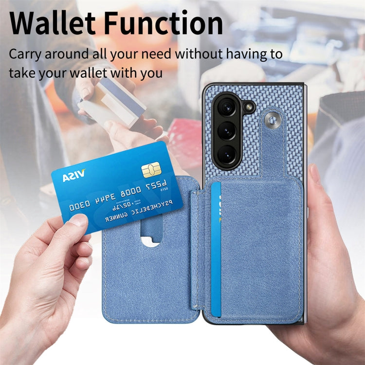 For Samsung Galaxy Z Fold6 5G Card Wallet Kickstand Back Phone Case with Tool Knife