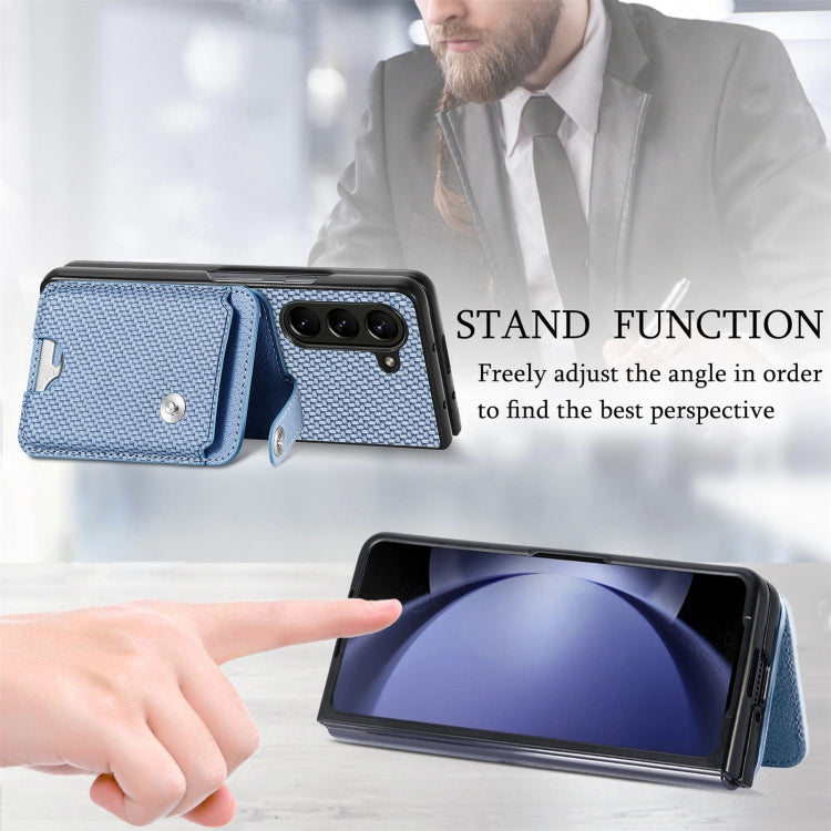 For Samsung Galaxy Z Fold6 5G Card Wallet Kickstand Back Phone Case with Tool Knife