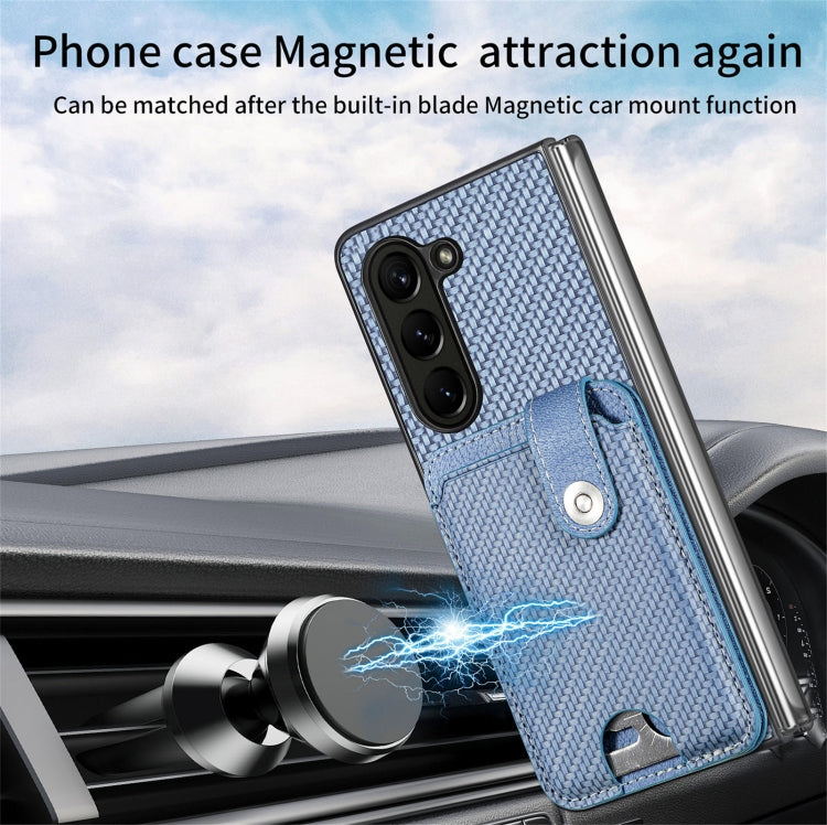 For Samsung Galaxy Z Fold6 5G Card Wallet Kickstand Back Phone Case with Tool Knife