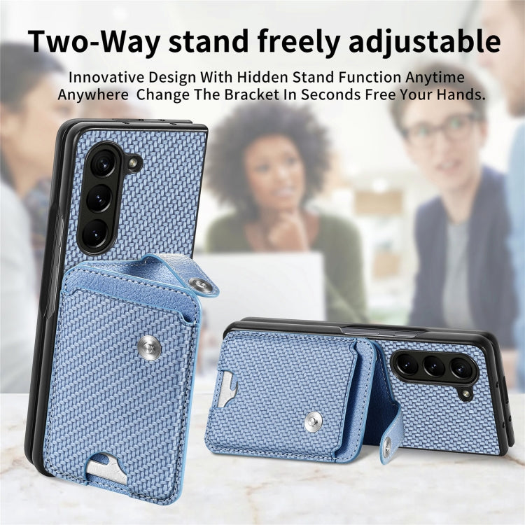 For Samsung Galaxy Z Fold6 5G Card Wallet Kickstand Back Phone Case with Tool Knife