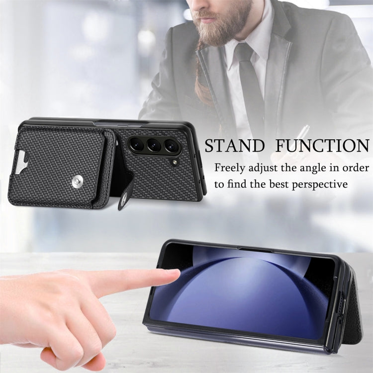 For Samsung Galaxy Z Fold6 5G Card Wallet Kickstand Back Phone Case with Tool Knife