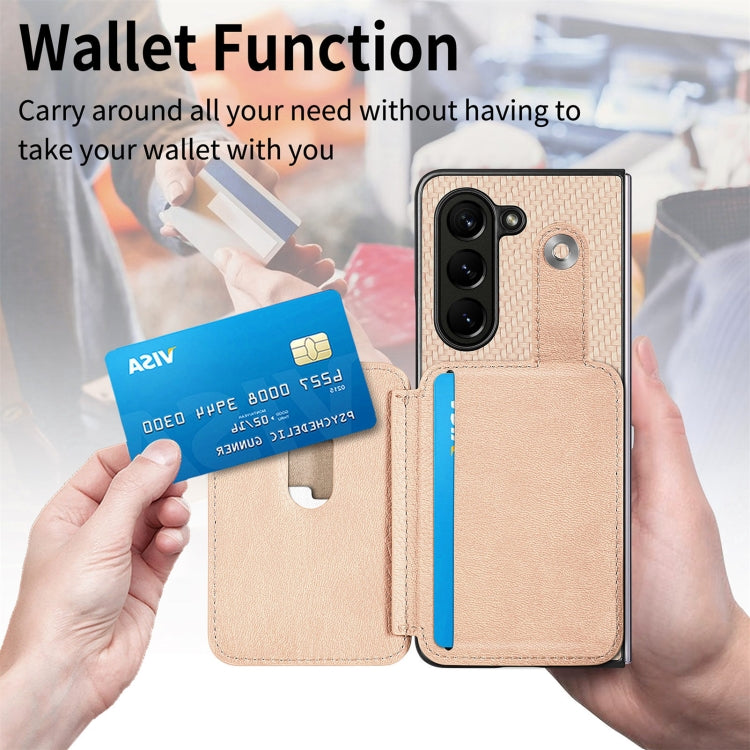For Samsung Galaxy Z Fold6 5G Card Wallet Kickstand Back Phone Case with Tool Knife
