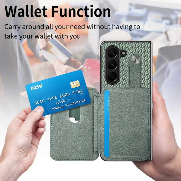 For Samsung Galaxy Z Fold6 5G Card Wallet Kickstand Back Phone Case with Tool Knife