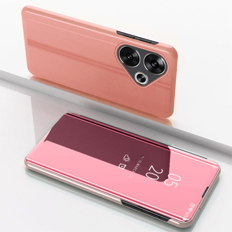 For Xiaomi Poco F6 Plated Mirror Horizontal Flip Leather Phone Case with Holder