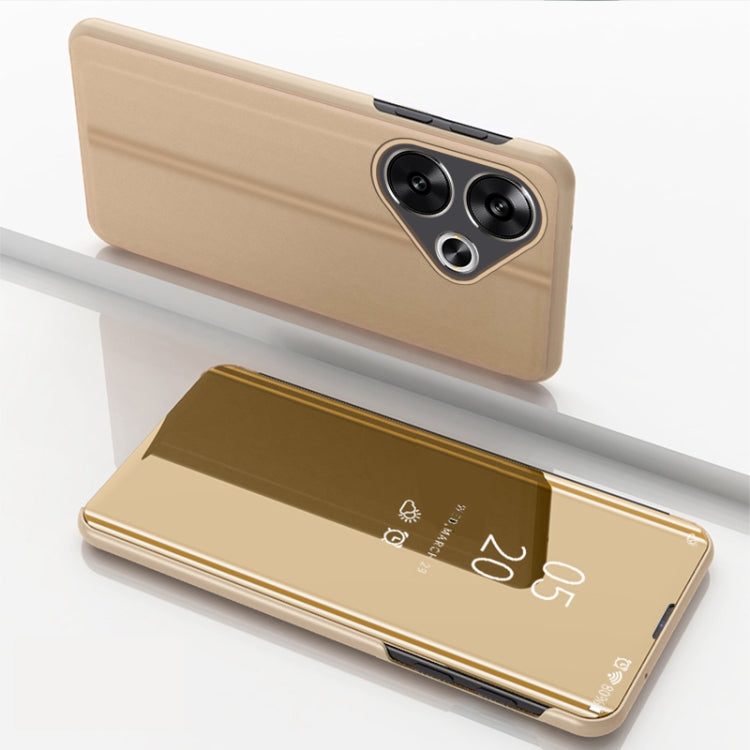 For Xiaomi Poco F6 Plated Mirror Horizontal Flip Leather Phone Case with Holder