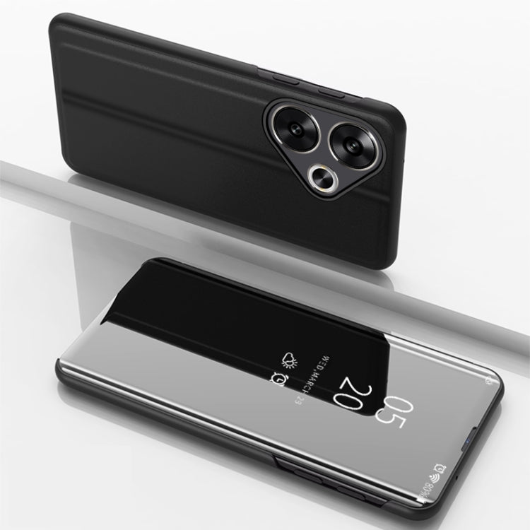 For Xiaomi Poco F6 Plated Mirror Horizontal Flip Leather Phone Case with Holder