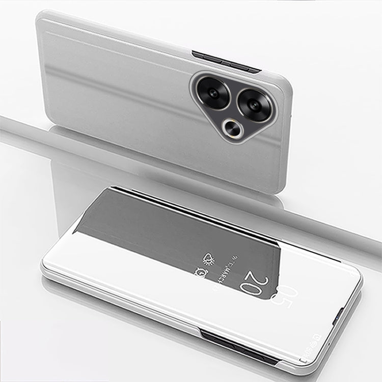 For Xiaomi Poco F6 Plated Mirror Horizontal Flip Leather Phone Case with Holder