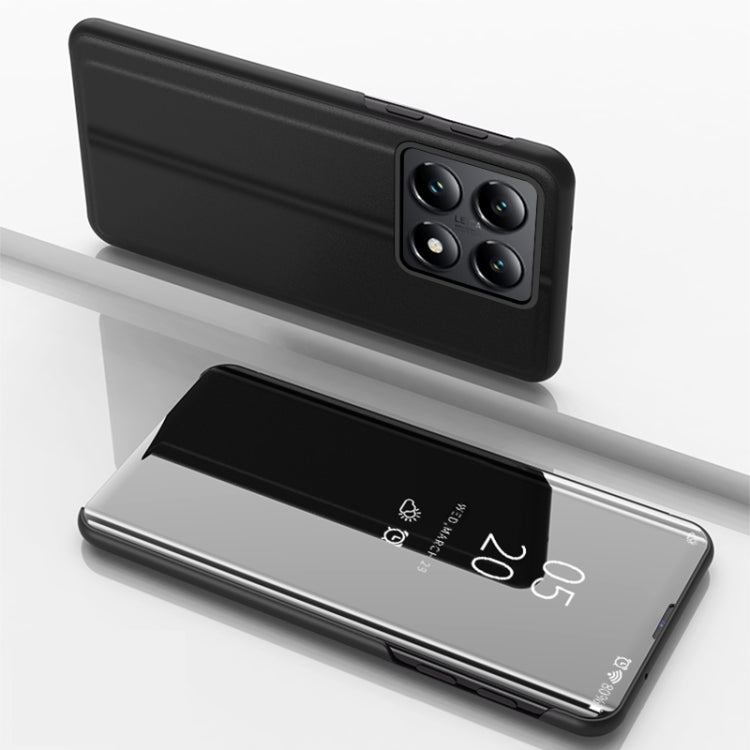 For Xiaomi 14T Pro Plated Mirror Horizontal Flip Leather Phone Case with Holder