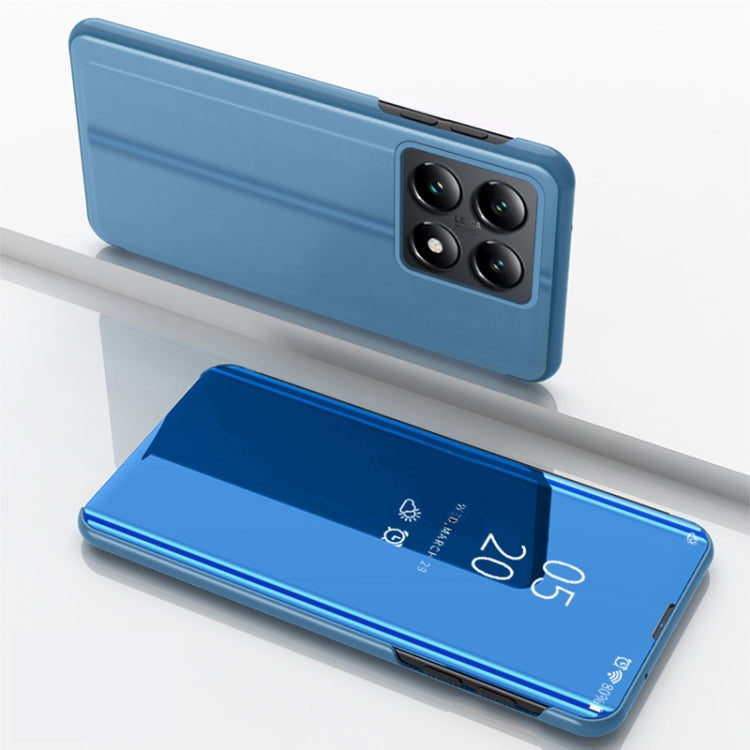 For Xiaomi 14T Plated Mirror Horizontal Flip Leather Phone Case with Holder