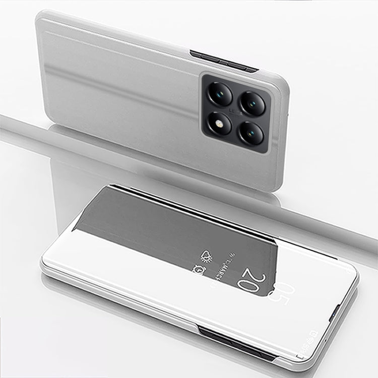 For Xiaomi 14T Plated Mirror Horizontal Flip Leather Phone Case with Holder
