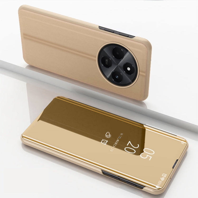 For Xiaomi Redmi 14C 4G Plated Mirror Horizontal Flip Leather Phone Case with Holder