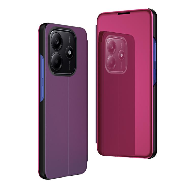 For Xiaomi Redmi Note 14 5G Plated Mirror Horizontal Flip Leather Phone Case with Holder