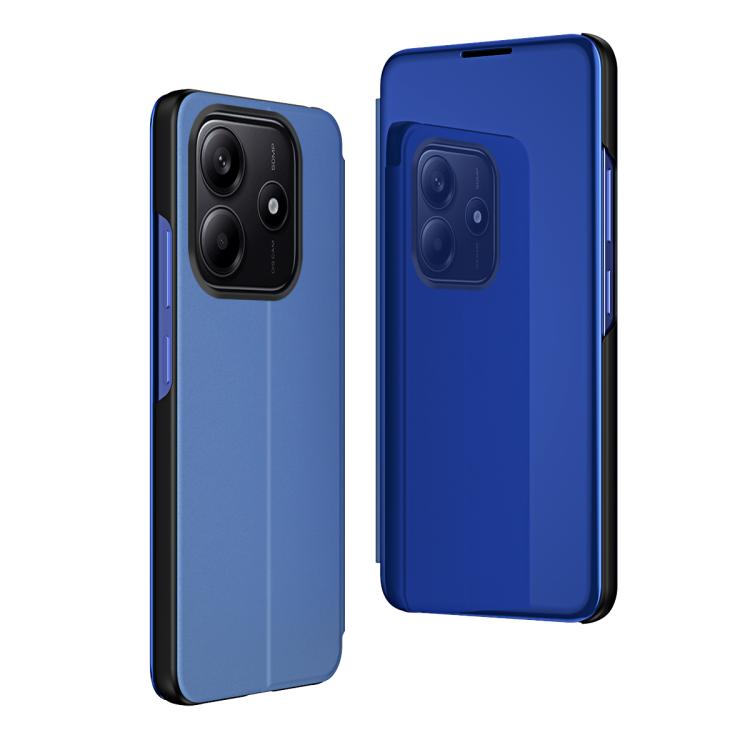 For Xiaomi Redmi Note 14 5G Plated Mirror Horizontal Flip Leather Phone Case with Holder