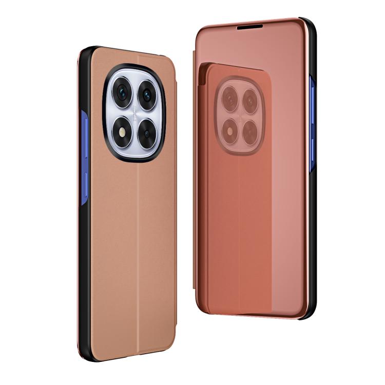 For Xiaomi Redmi Note 14 Pro 5G Plated Mirror Horizontal Flip Leather Phone Case with Holder