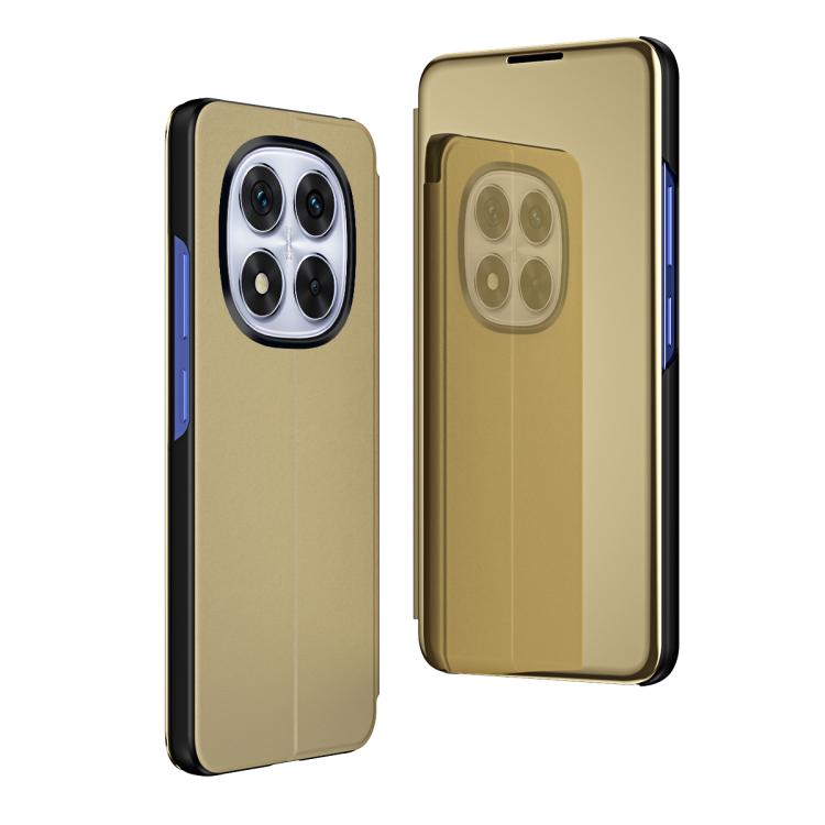 For Xiaomi Redmi Note 14 Pro 5G Plated Mirror Horizontal Flip Leather Phone Case with Holder