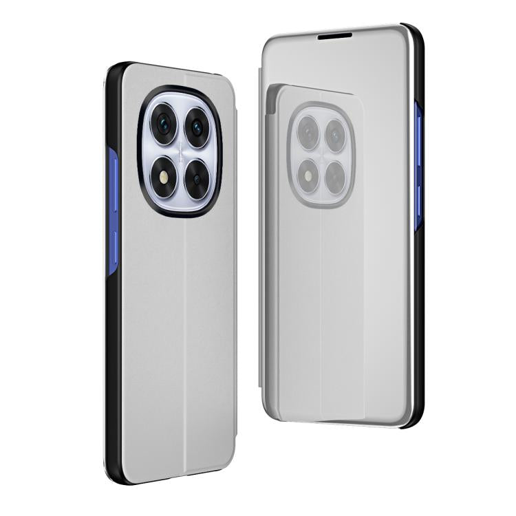 For Xiaomi Redmi Note 14 Pro 5G Plated Mirror Horizontal Flip Leather Phone Case with Holder