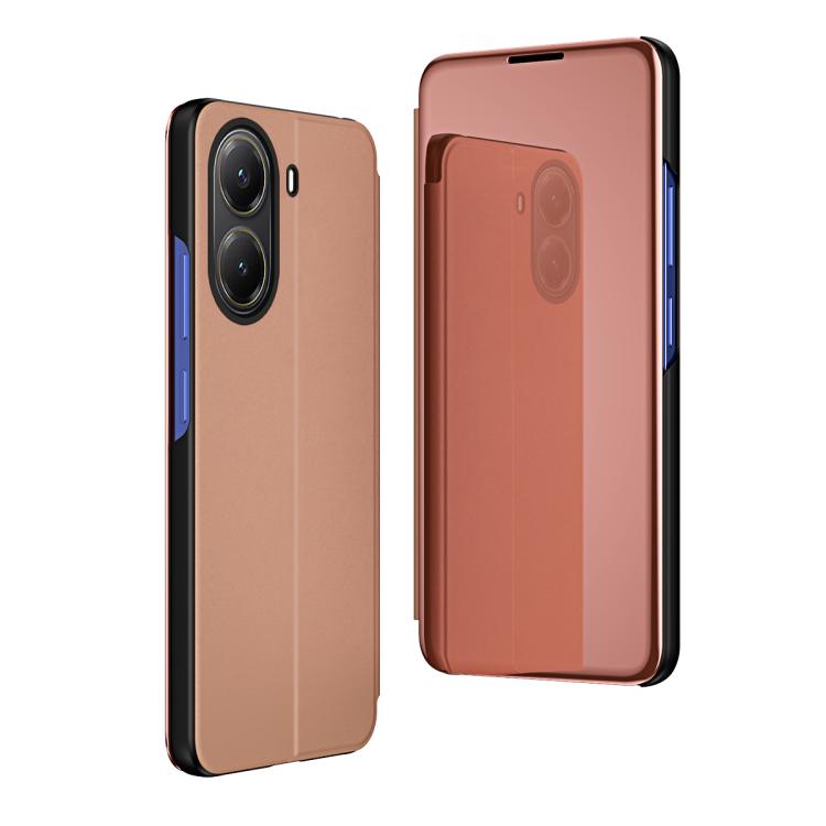 For Xiaomi  Poco X7 Pro Plated Mirror Horizontal Flip Leather Phone Case with Holder