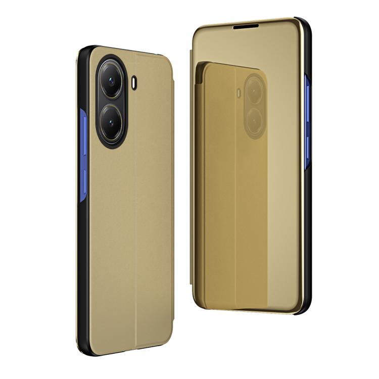 For Xiaomi  Poco X7 Pro Plated Mirror Horizontal Flip Leather Phone Case with Holder