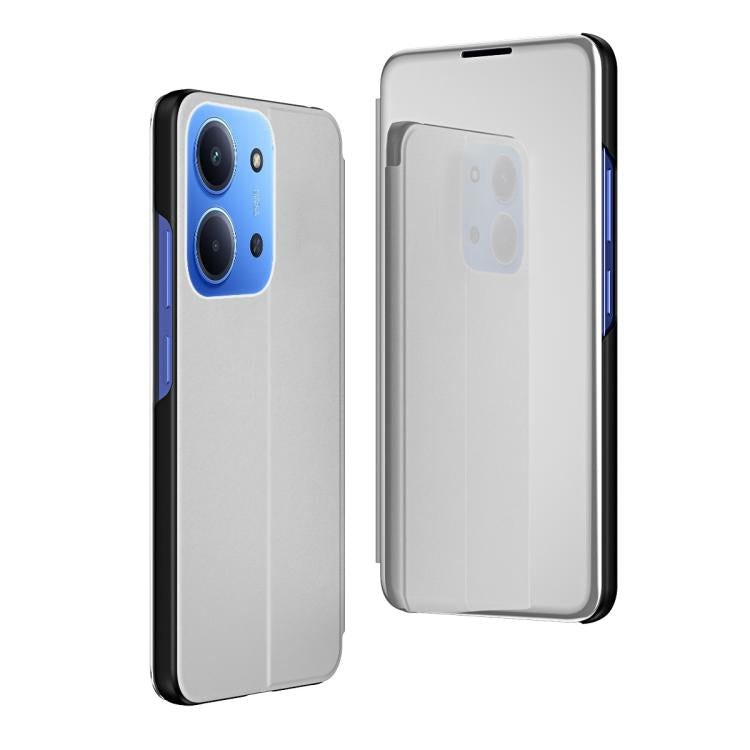 For Redmi 15C 5G / 4G EU 173mm Plated Mirror Horizontal Flip Leather Phone Case with Holder