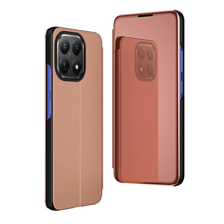 For Xiaomi 15T Plated Mirror Horizontal Flip Leather Phone Case with Holder