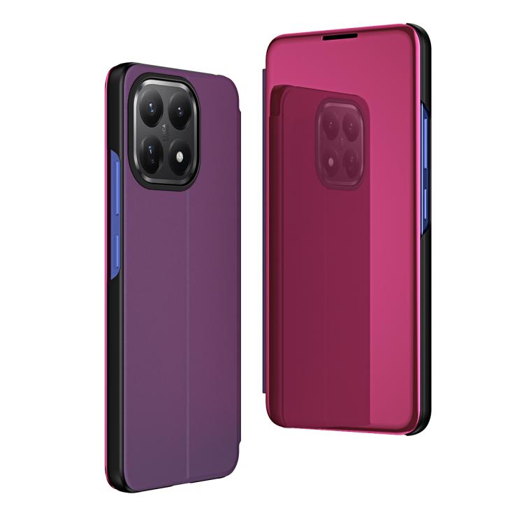 For Xiaomi 15T Plated Mirror Horizontal Flip Leather Phone Case with Holder