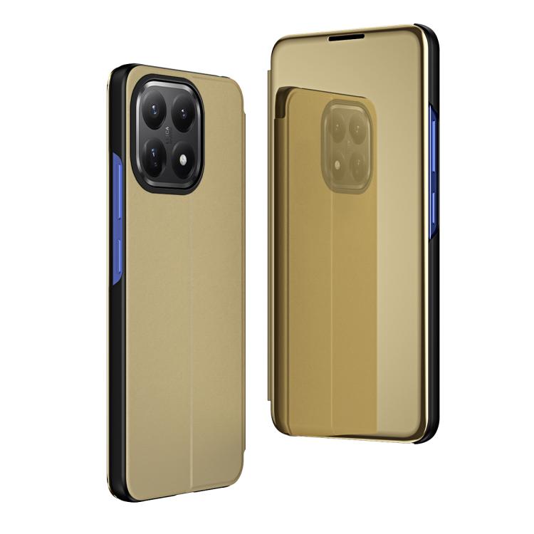For Xiaomi 15T Plated Mirror Horizontal Flip Leather Phone Case with Holder
