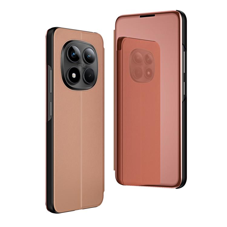 For Redmi Note 15 Pro+ Global 163.3mm Plated Mirror Horizontal Flip Leather Phone Case with Holder