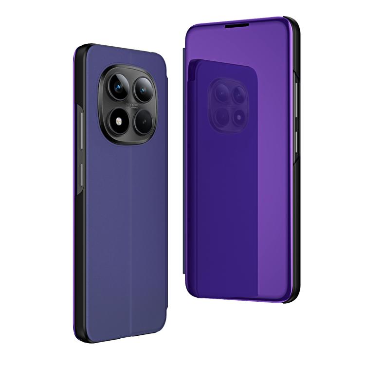 For Redmi Note 15 Pro+ Global 163.3mm Plated Mirror Horizontal Flip Leather Phone Case with Holder
