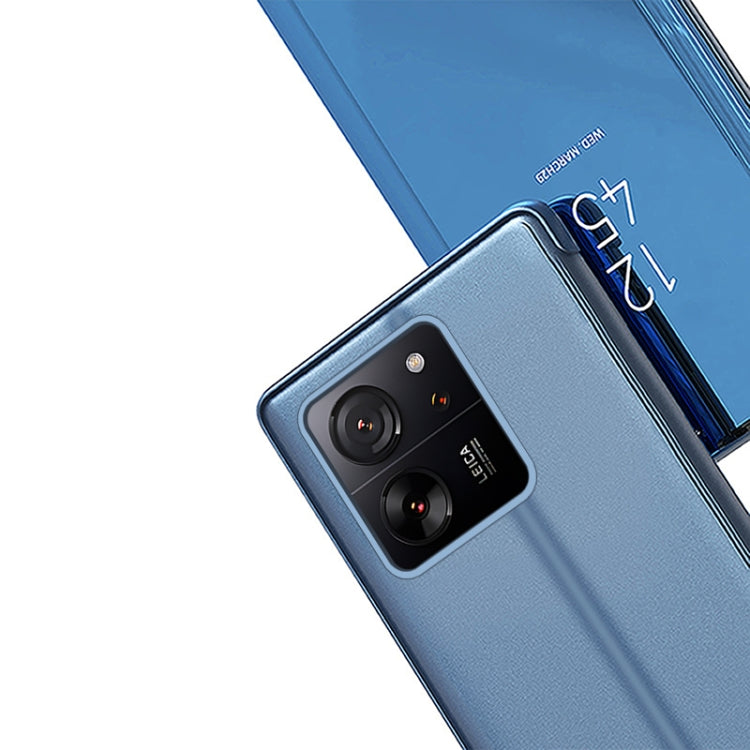 For Xiaomi Redmi Note 14 5G Plated Mirror Horizontal Flip Leather Phone Case with Holder