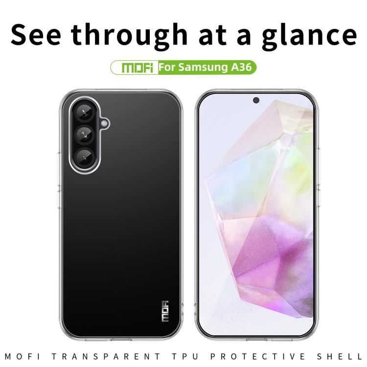 For Samsung Galaxy A36 MOFI Ming Series Ultra-thin TPU Phone Case - Transparent